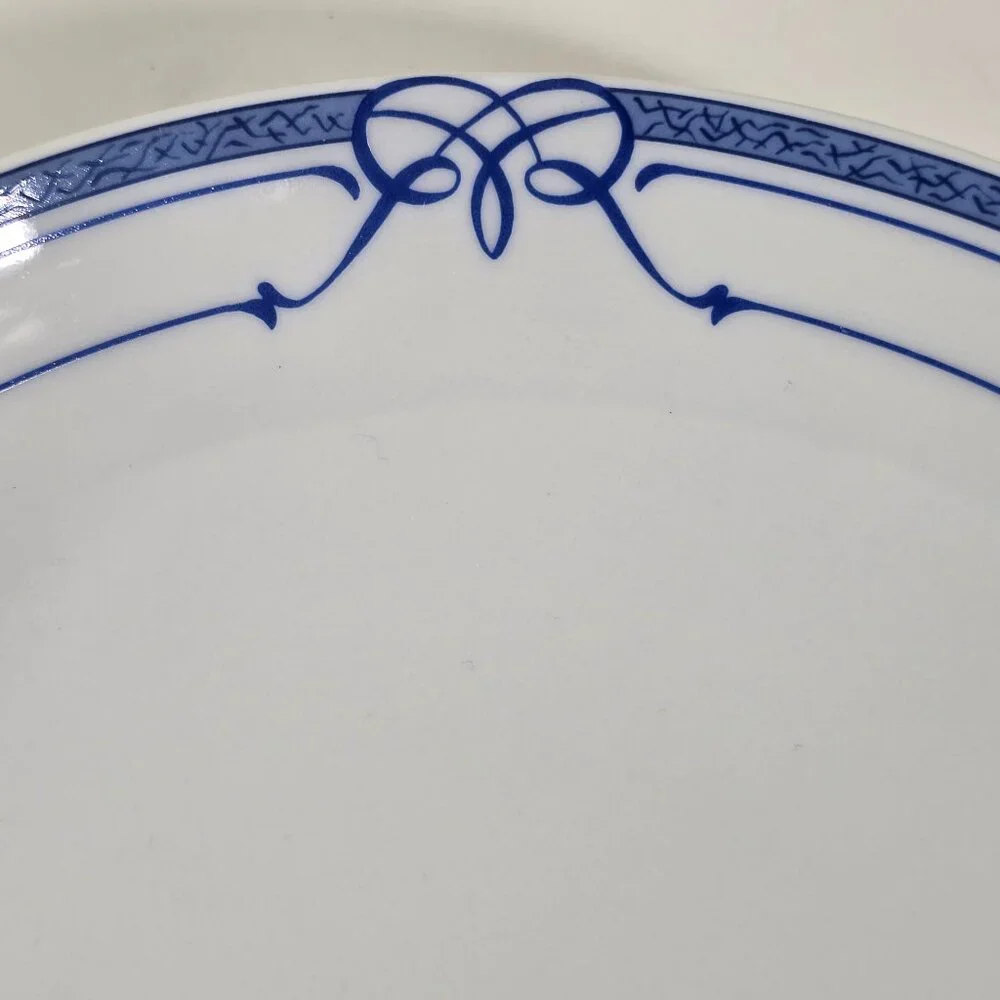 BERNARDAUD Cafe Paris Blue Pasta Bowl Limoges Porcelain France 9” Salad